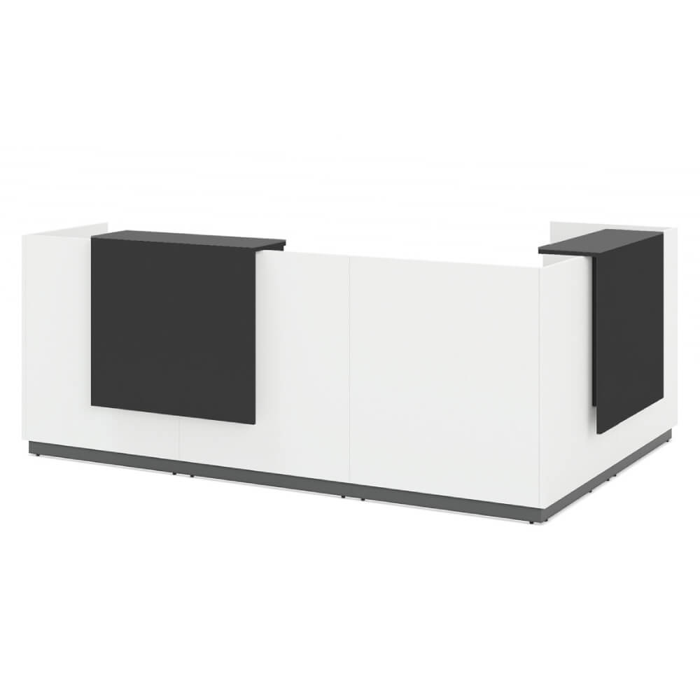 Стойка ресепшен угловая 2810x1890x1130 (Белый/Графит, 2810x1890x1130)