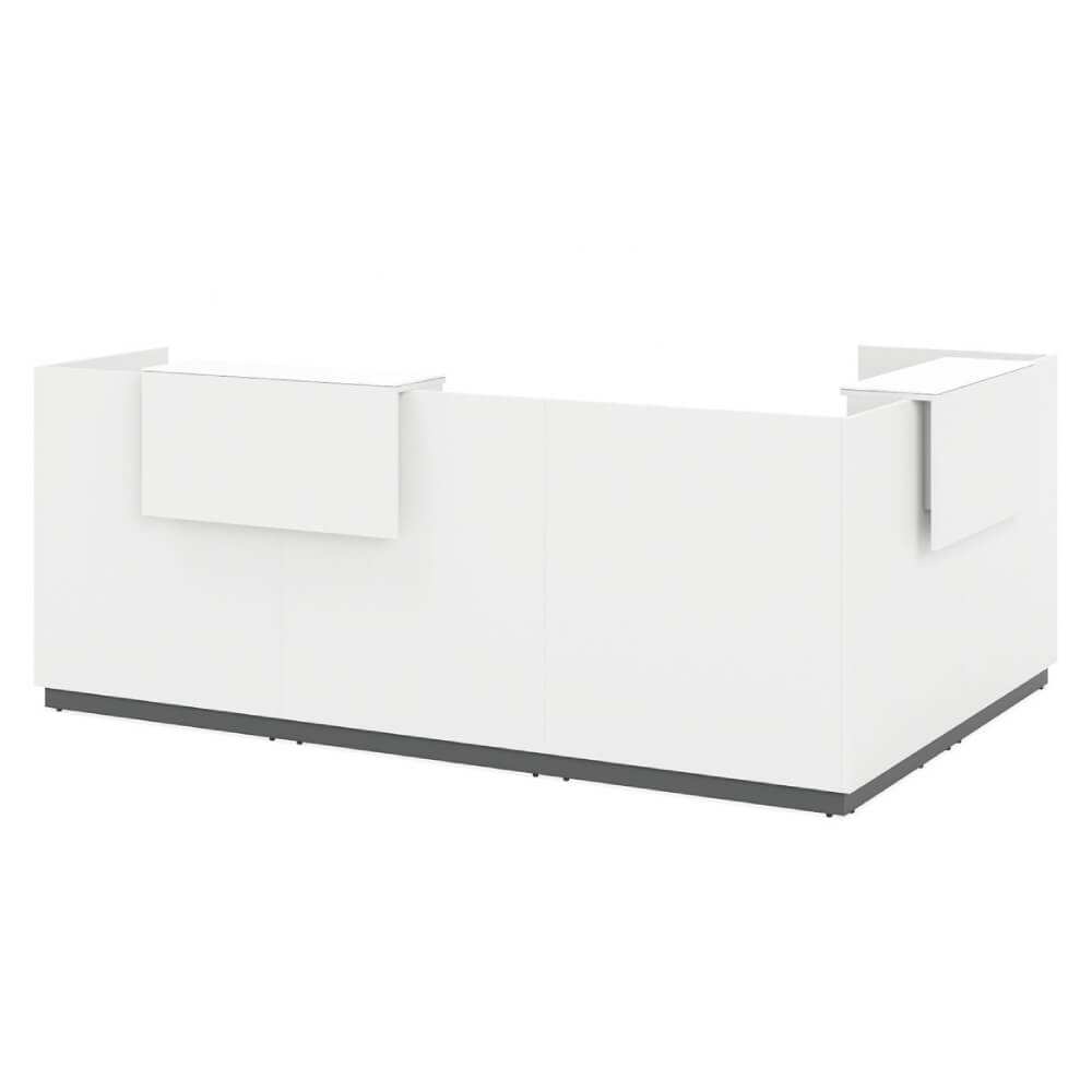 Стойка ресепшен угловая S 2810x1890x1130 (Белый/Белый, 2810x1890x1130)