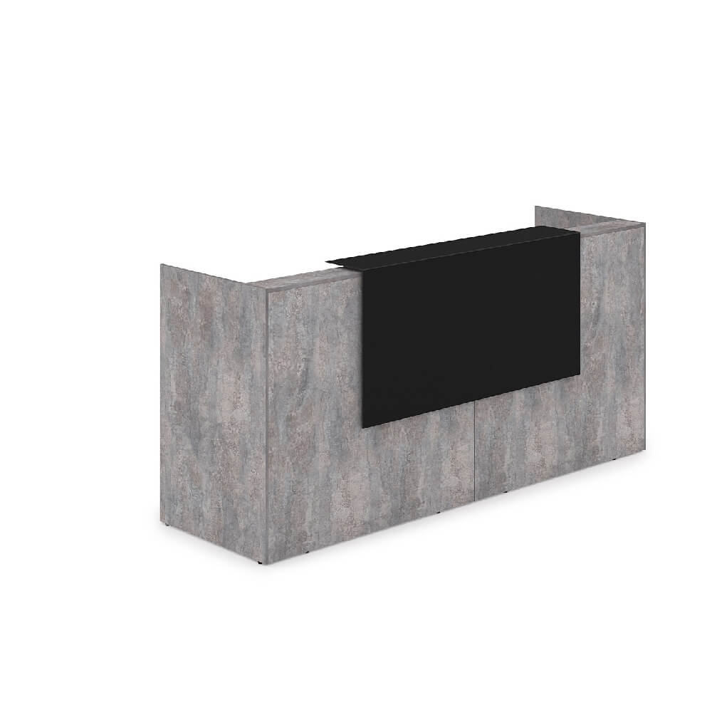 Ресепшен комплект №1 (б/подсветки) 2432x750x1149 (Basalt/Чёрный Матовый, 2432x750x1149)