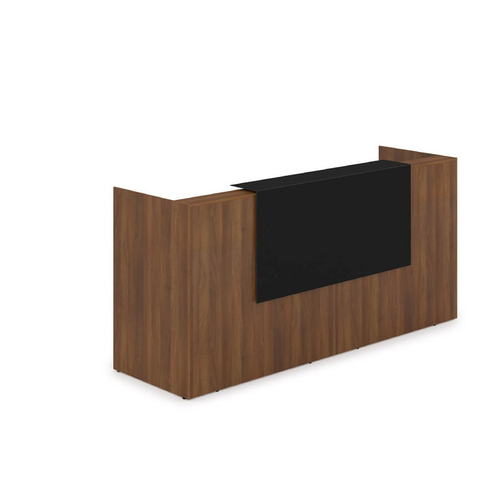 Ресепшен комплект №1 (б/подсветки) 2432x750x1149 (Шамони Тёмный/Чёрный Матовый, 2432x750x1149)