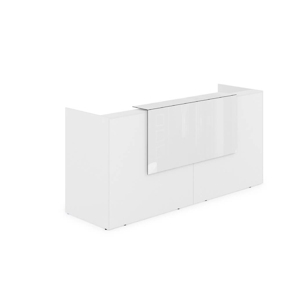 Ресепшен комплект №1 (подсветка) 2432x750x1149 (Белый/Белый Глянец, 2432x750x1149)