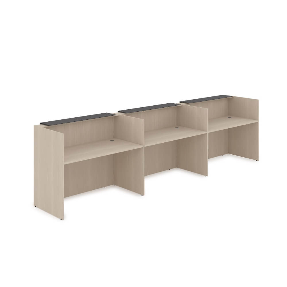 Ресепшен комплект № 3 (подсветка) 4264x750x1149 (Шамони Светлый/Графит, 4264x750x1149)