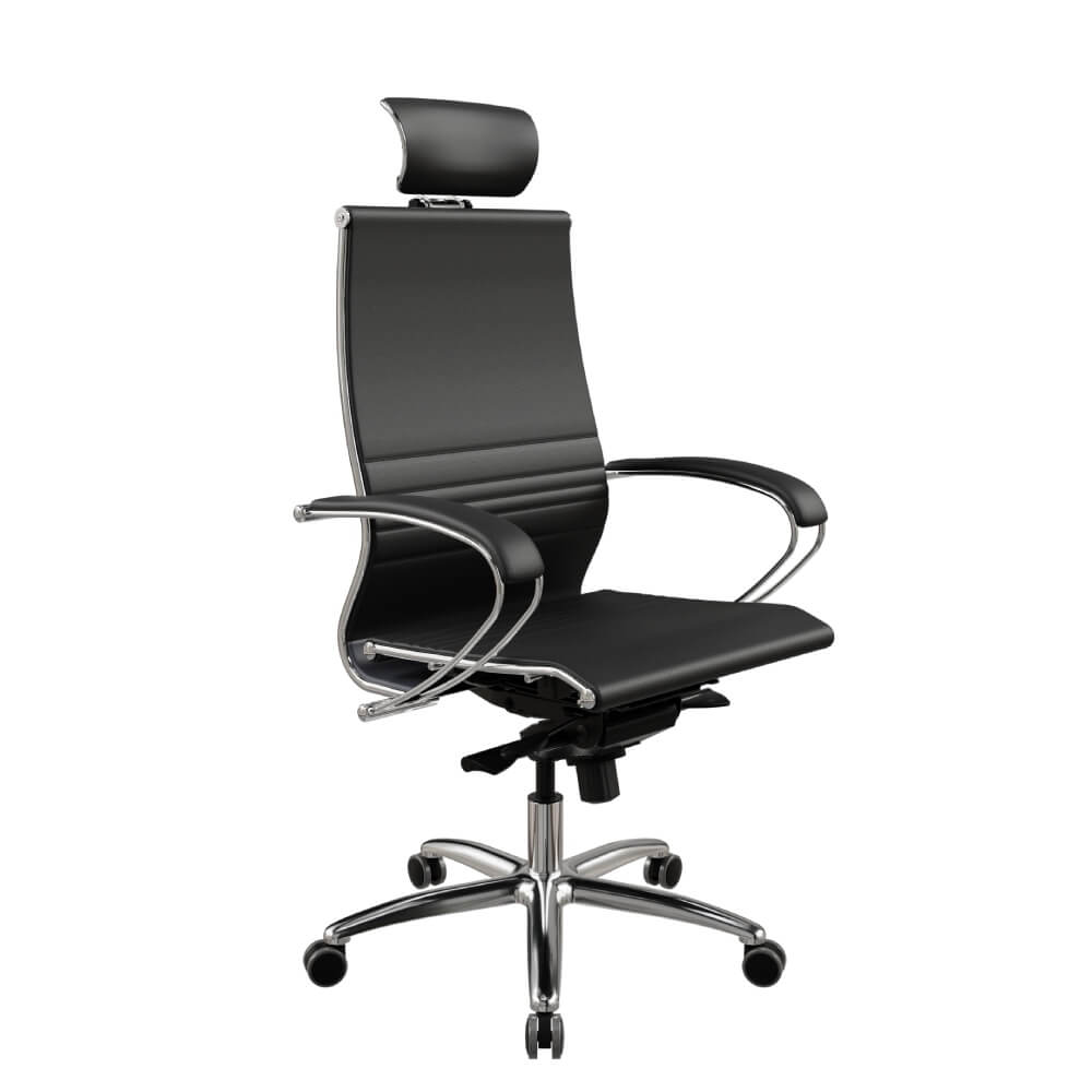 Кресло Samurai K-2 51x71x120-133,5 (Чёрный, 71x70x120-133,5, кожа. Крестовина: округлая.)