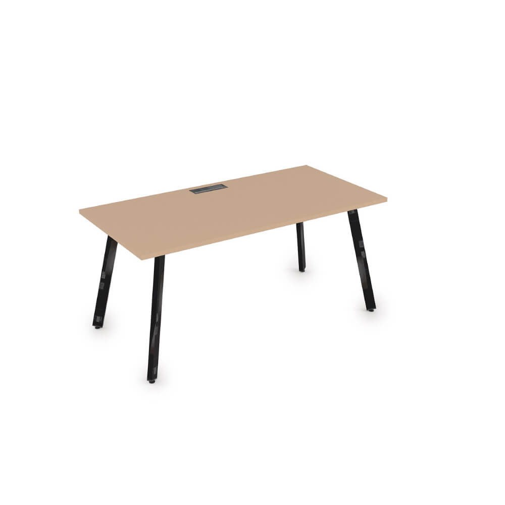 Стол рабочий прямолинейный на м/к 1400x700x750 (Мокко/чёрный глянец, 1400x700x750)