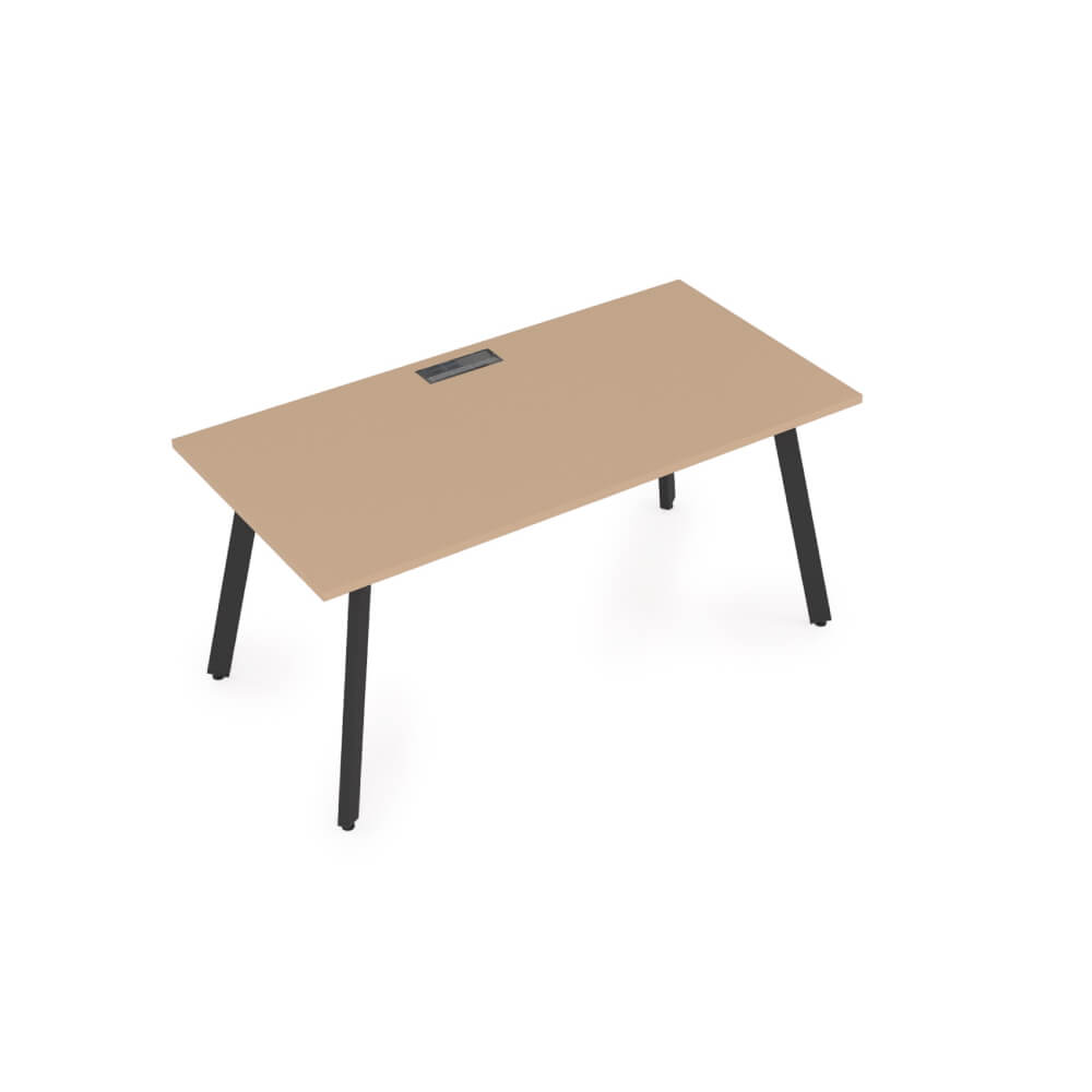 Стол рабочий прямолинейный на м/к 1400x700x750 (Мокко/чёрный, 1400x700x750)