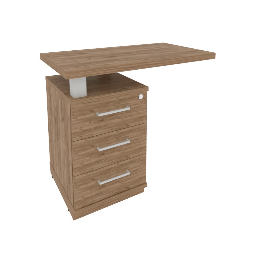 Тумба приставная для прямого стола (левая) 900x500x765 (Дуб Табак, 900x500x765)