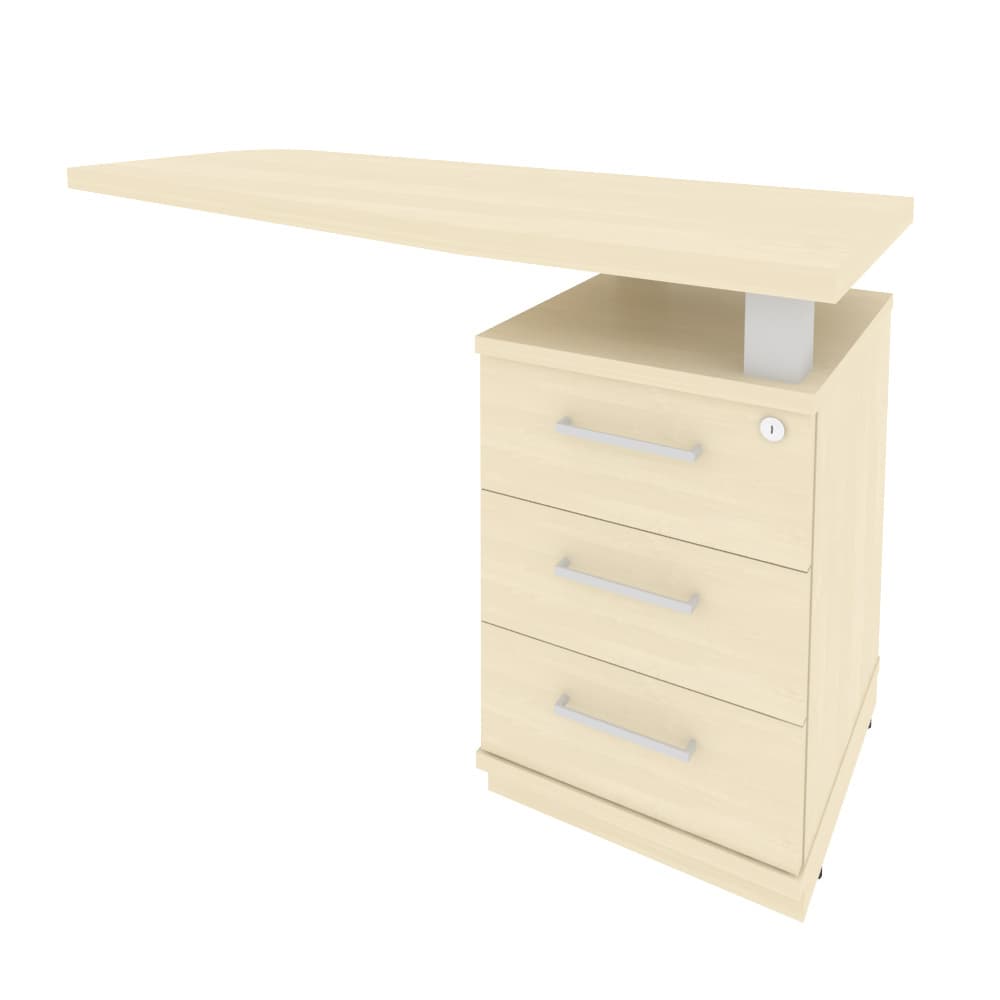 Тумба приставная для криволинейного стола (правая) 1300x500x765 (Клён, 1300x500x765)