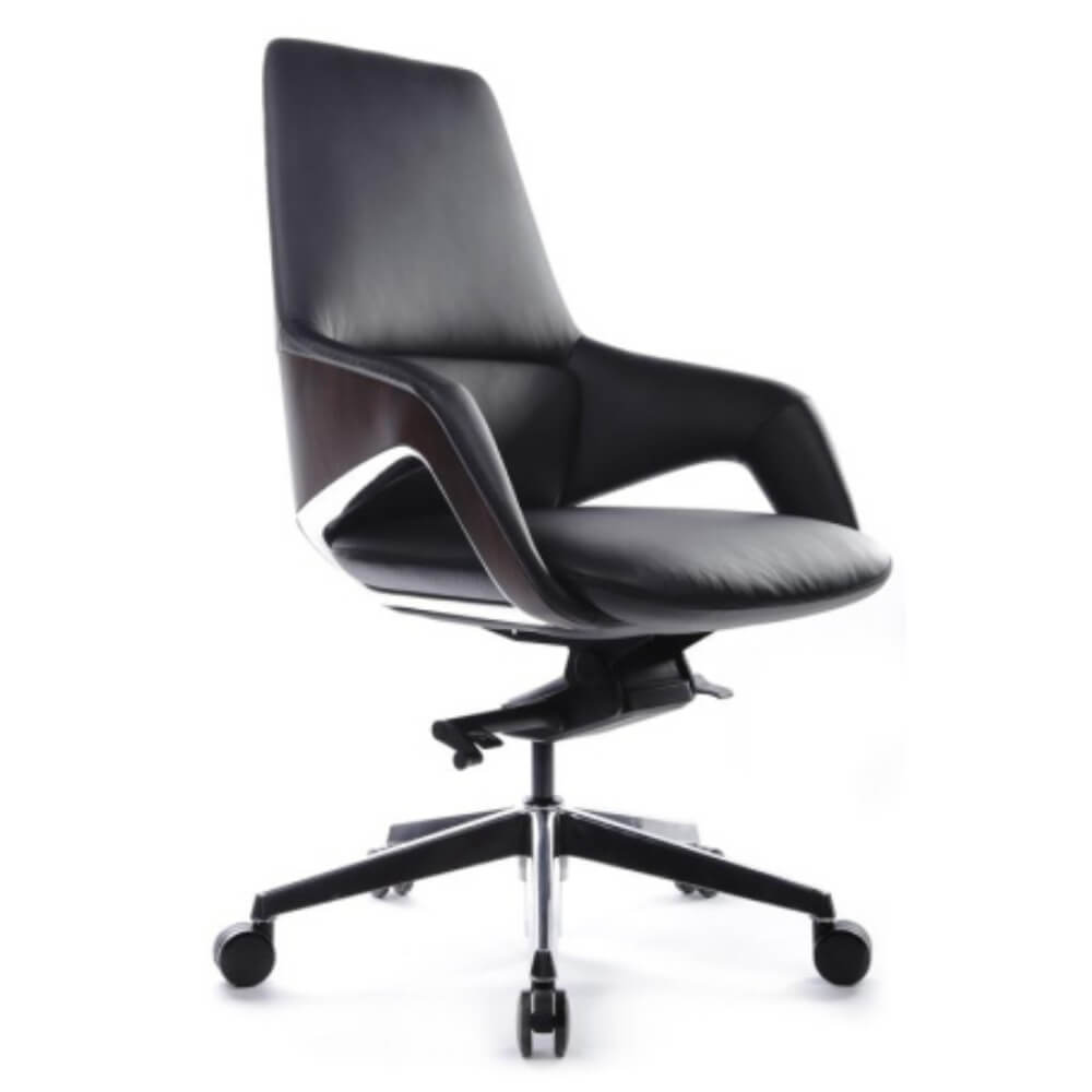 Кресло Аура-М/Aura-M FK005-B 68x68x103-109 (Чёрный, 68x68x103-109, натуральная кожа.)
