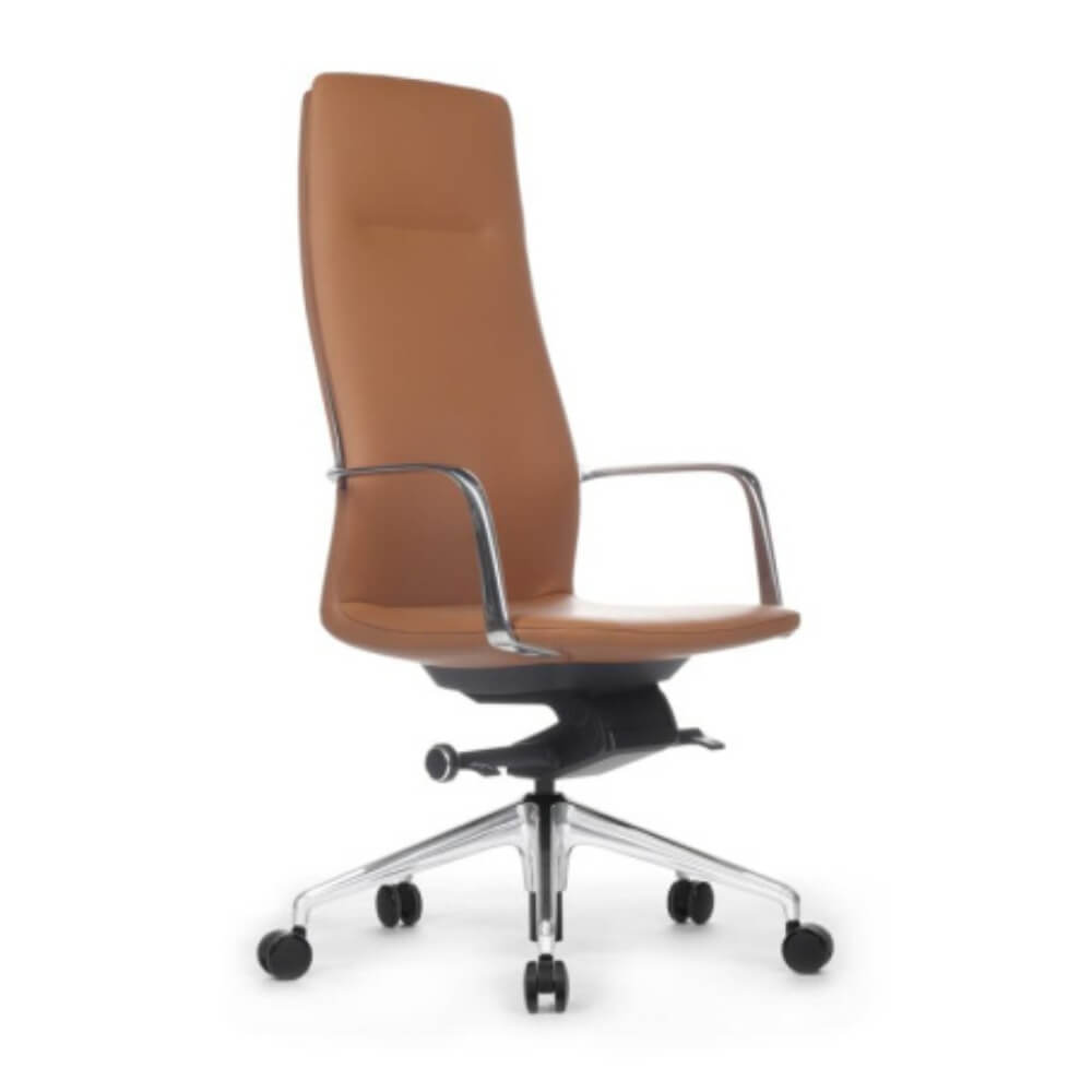 Кресло Плаза/Plaza FK004-A13 68x68x119-127 (Светло-Коричневый, 68x68x119-127, натуральная кожа)