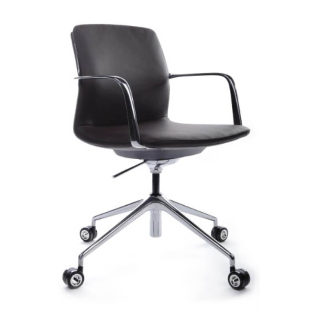 Кресло Плаза/Plaza-M FK004-B12 70x70x80-86 (Тёмно-Коричневый, 70x70x80-86, натуральная кожа.)