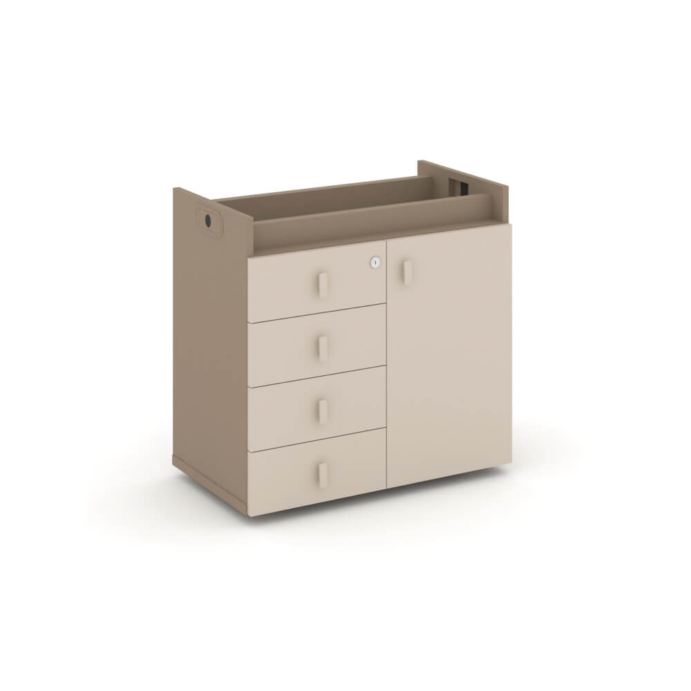 Тумба опорная - фасад + ящики 750x406x725 (Латте/Капучино, 750x406x725)