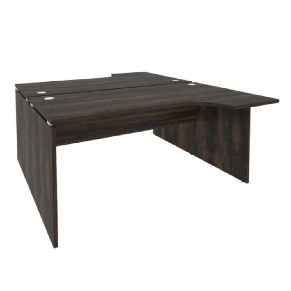 Эргономичная рабочая станции  на ЛДСП опорах 1580x1995x750 (Дуб Мали, 1580x1995x750 (1475/460))