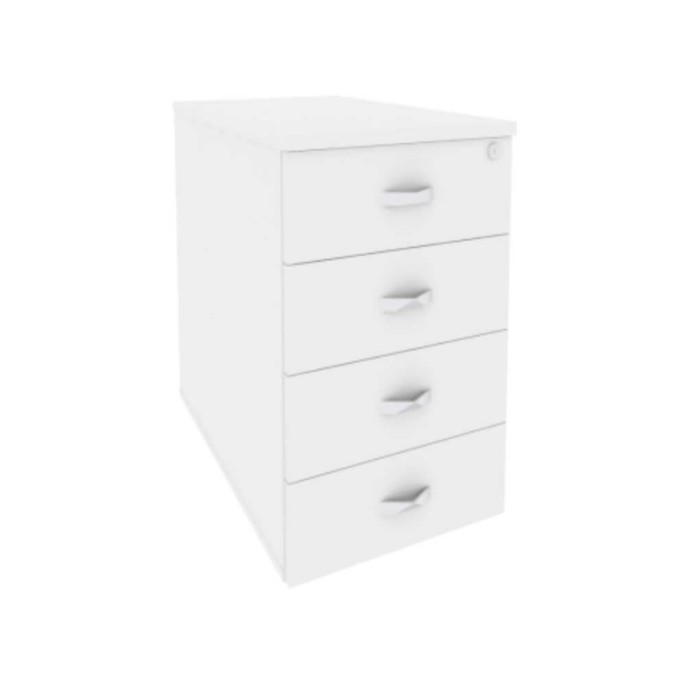 Тумба приставная/опорная 4 ящ. 432x720x750 (Белый Бриллиант, 432x720x750)