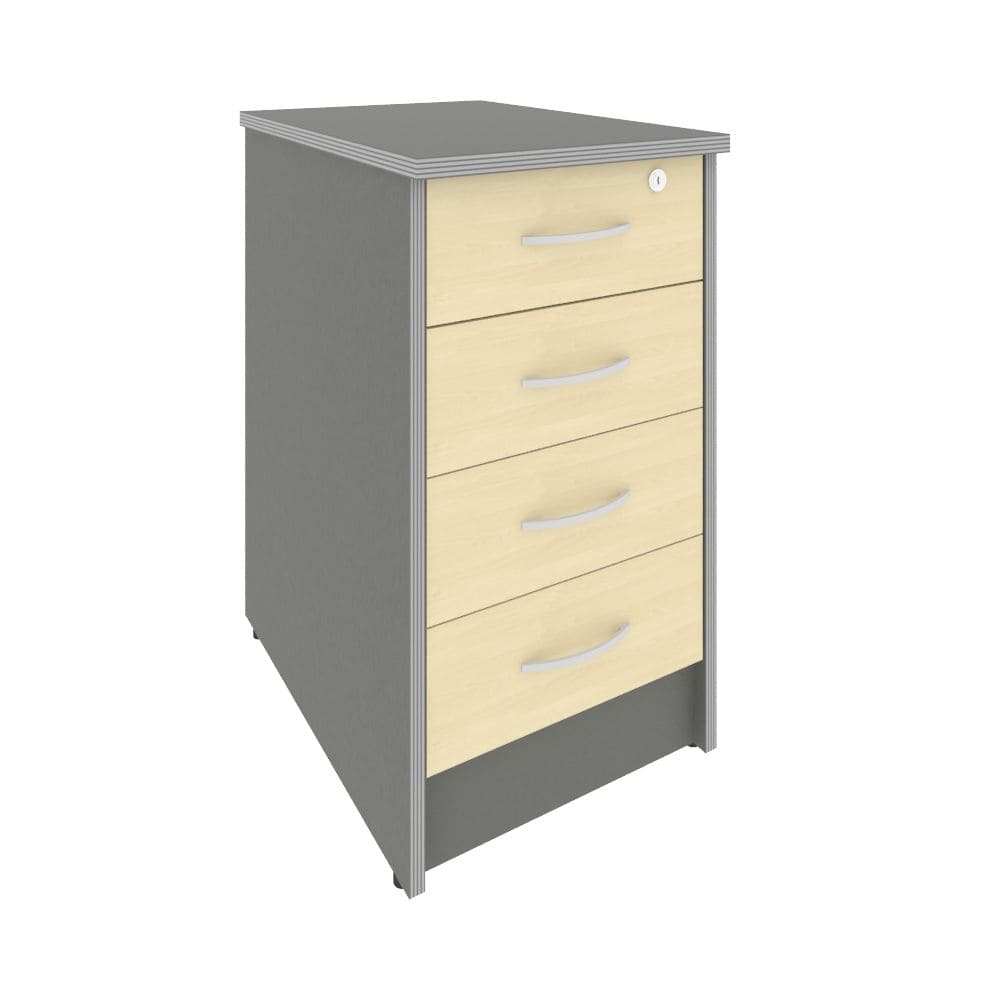 Тумба приставная 4 ящ. 412x600x750  (Клён Металлик, 412x600x750)