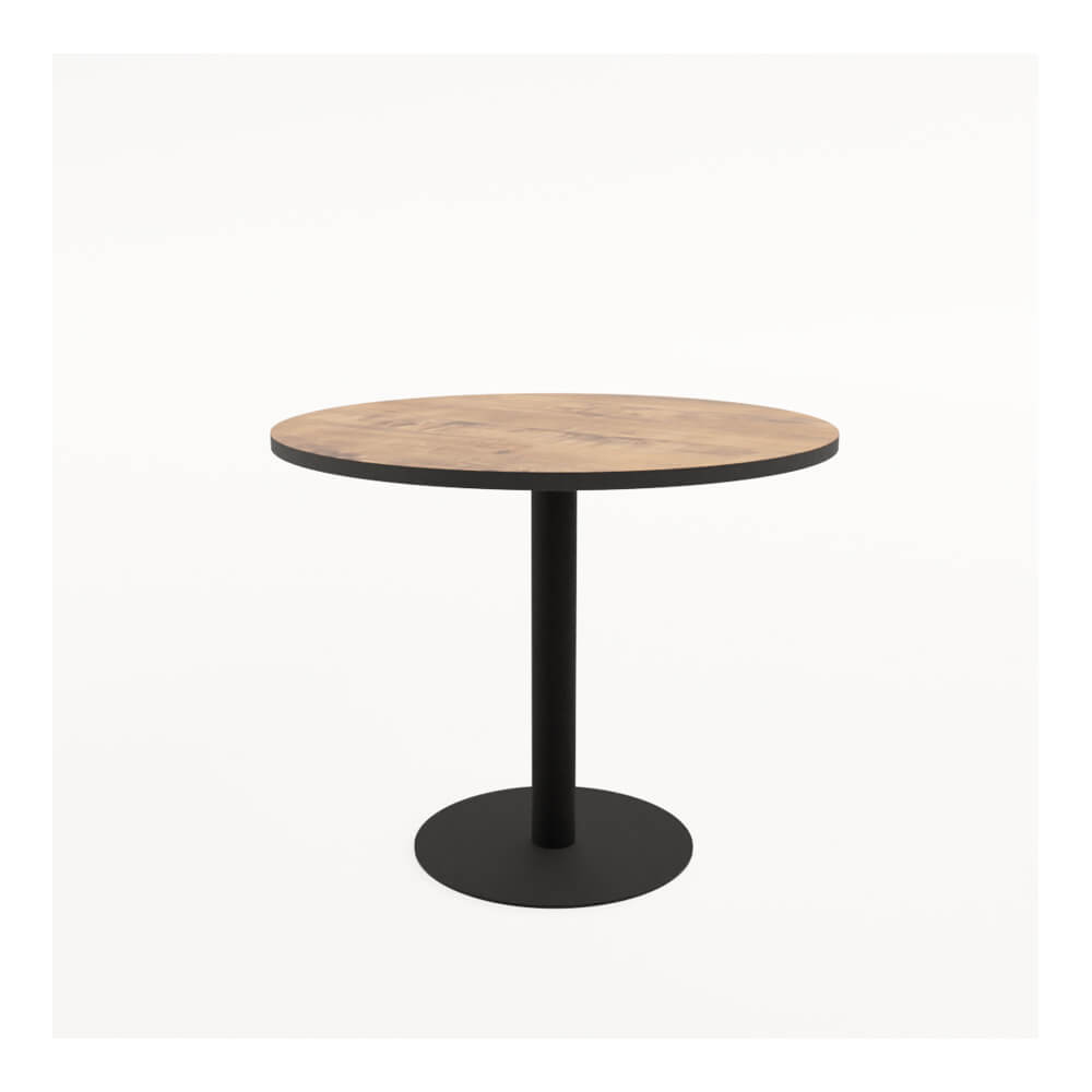 Стол обеденный круглый RADIUS 900х900х740 (Teakwood/чёрный, 900x900x740)