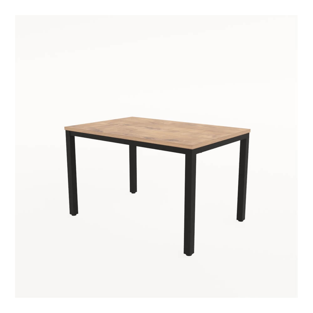 Стол обеденный прямоугольный LANCH 1200x800x740 (Teakwood/чёрный, 1200x800x740)