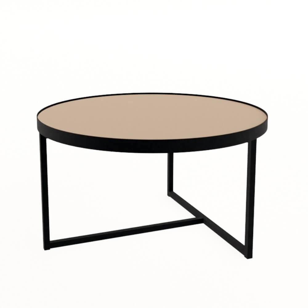 Стол журнальный круглый ROUND 800x800x450 (Mokko/чёрный, 800x800x450)