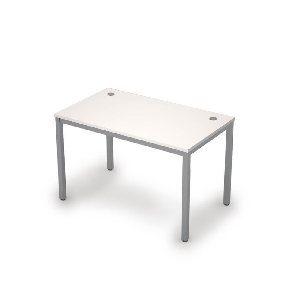 Стол рабочий 1200x600x750 (Белый/алюминий матовый, 1200x600x750)