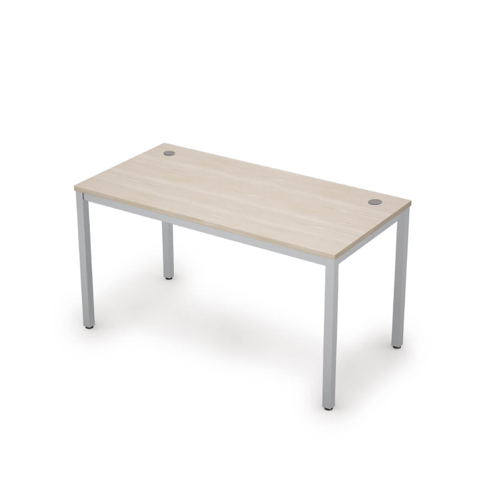 Стол рабочий 1400x600x750 (Шамони Светлый/алюминий матовый, 1400x600x750)