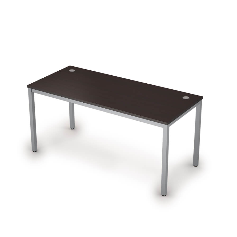 Стол рабочий 1600x600x750 (Венге/алюминий матовый, 1600x600x750)