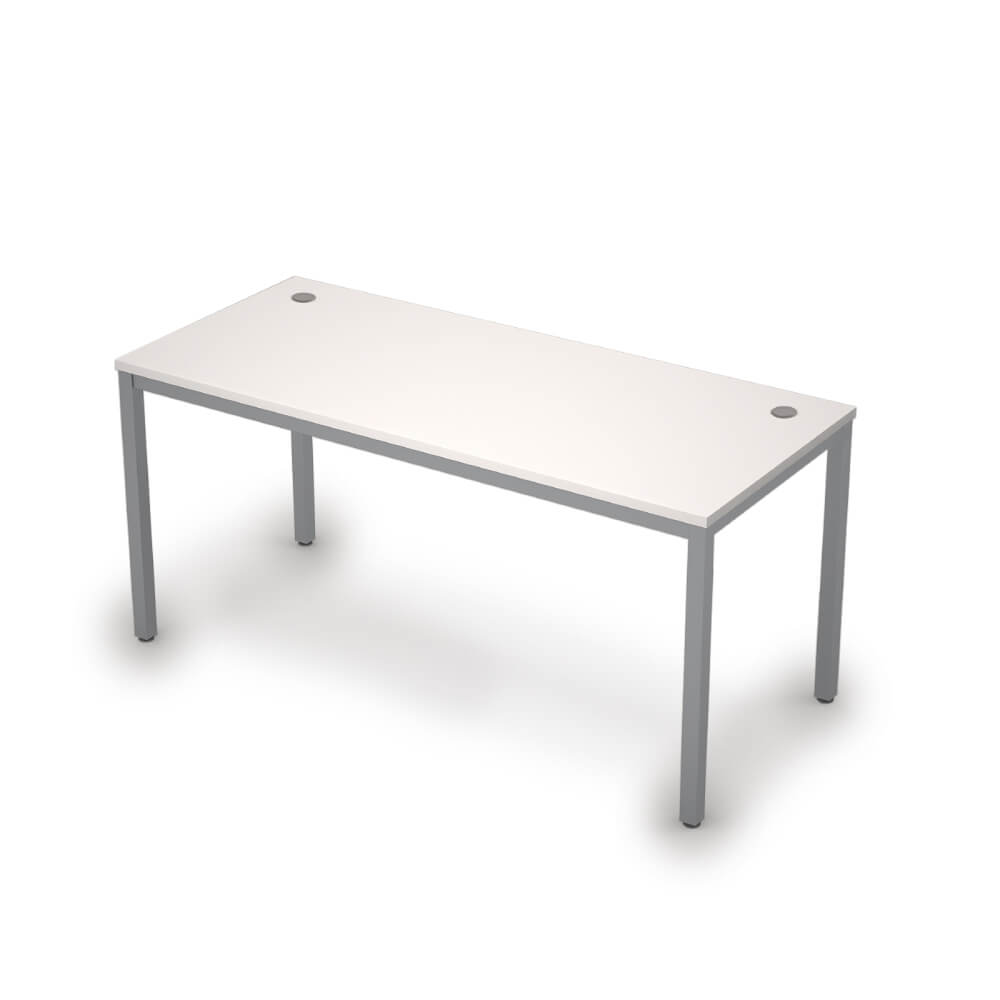 Стол рабочий 1600x700x750 (Белый/алюминий матовый, 1600x700x750)