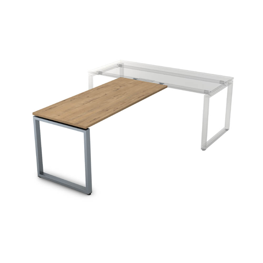 Брифинг-приставка 1400x700x750 (Teakwood/алюминий матовый, 1400x700x750)