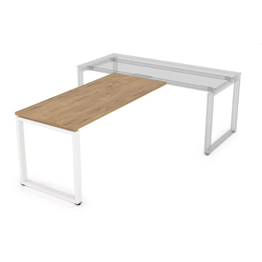 Брифинг-приставка 1600x700x750 (Teakwood/белый, 1600x700x750)