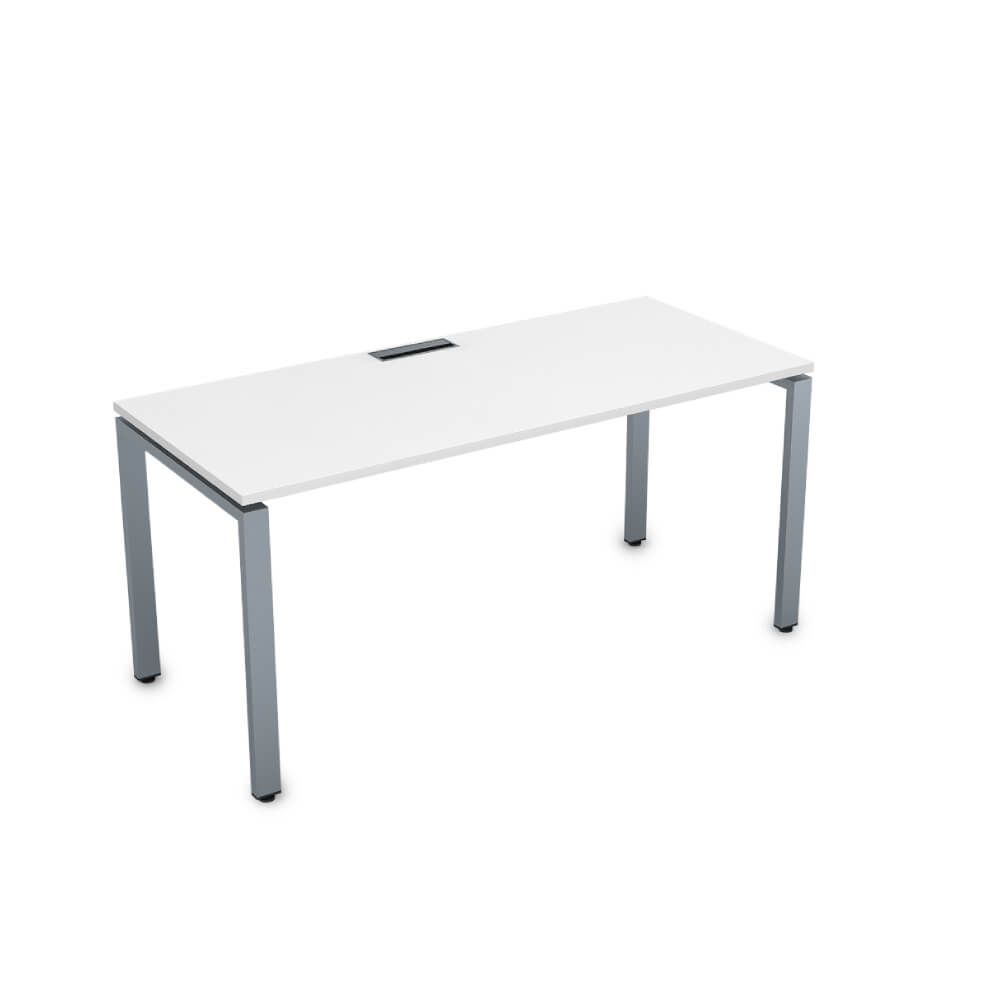 Стол рабочий 1400x700x750 (Белый Премиум/алюминий матовый, 1400x700x750)