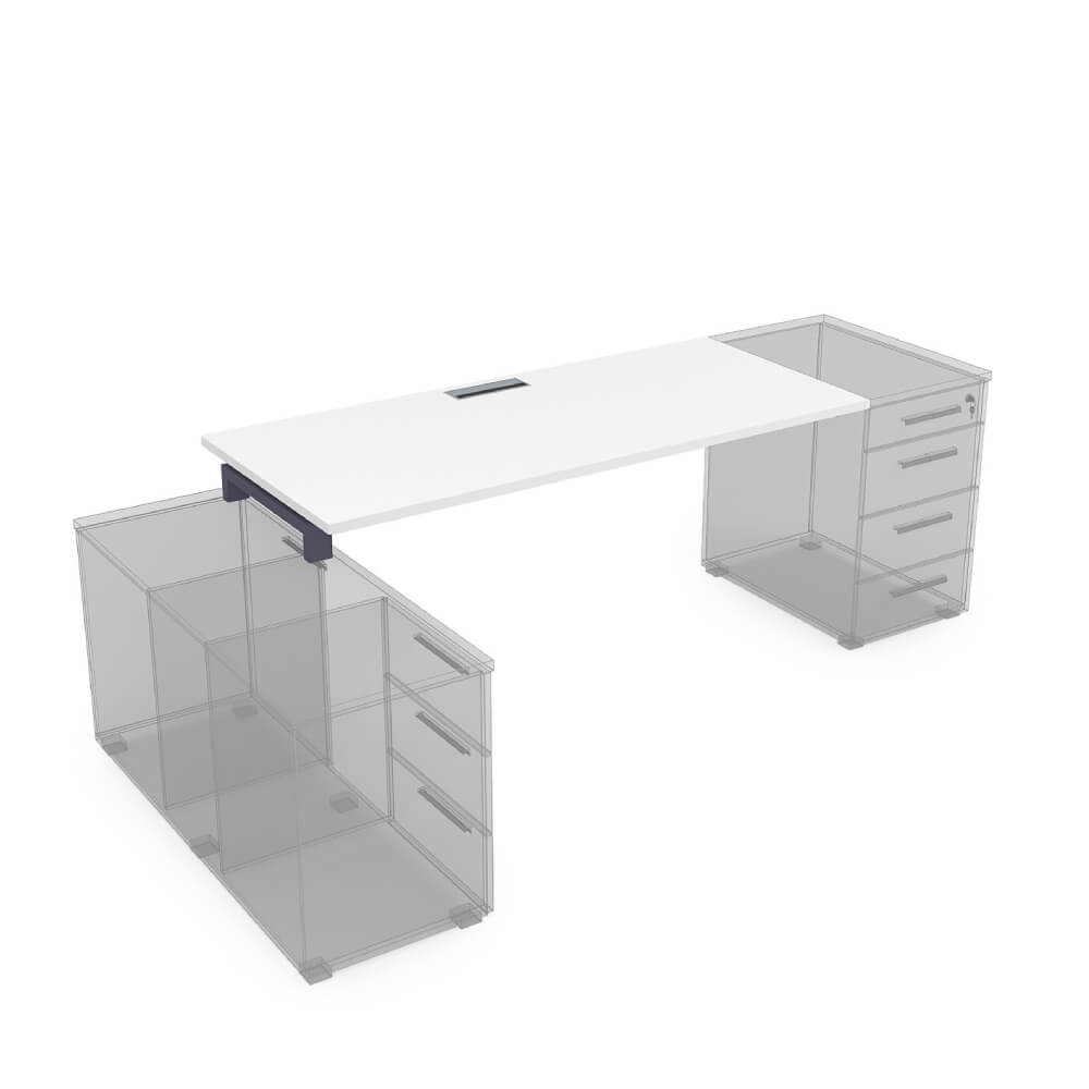 Стол рабочий 1600x700x750 (крепление к тумбе) (Белый Премиум/графит, 1600x700x750)