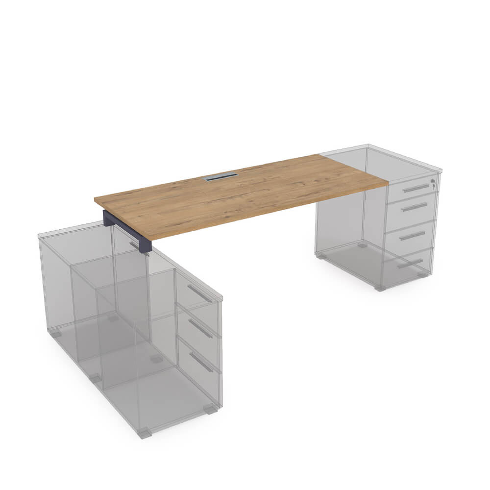 Стол рабочий 1600x800x750 (крепление к тумбе) (Teakwood/графит, 1600x800x750)