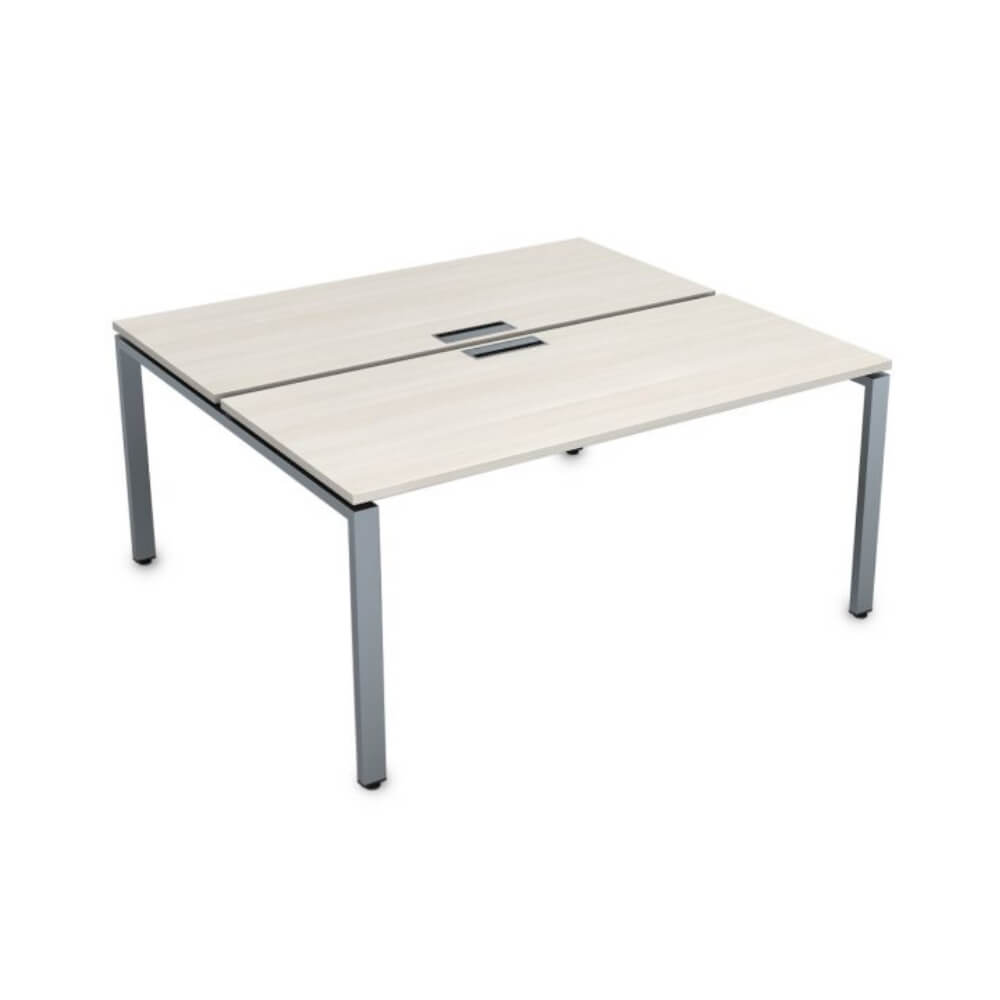 Система Бенч на 2 рабочих места 1400x1435x750 (Ivory/алюминий матовый, 140x1435x750)