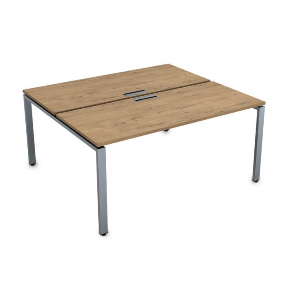 Система Бенч на 2 рабочих места 1600x1435x750 (Teakwood/алюминий матовый, 1600x1435x750)