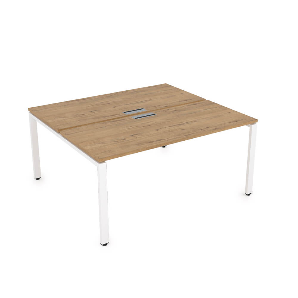 Система Бенч на 2 рабочих места 1600x1435x750 (Teakwood/белый, 1600x1435x750)