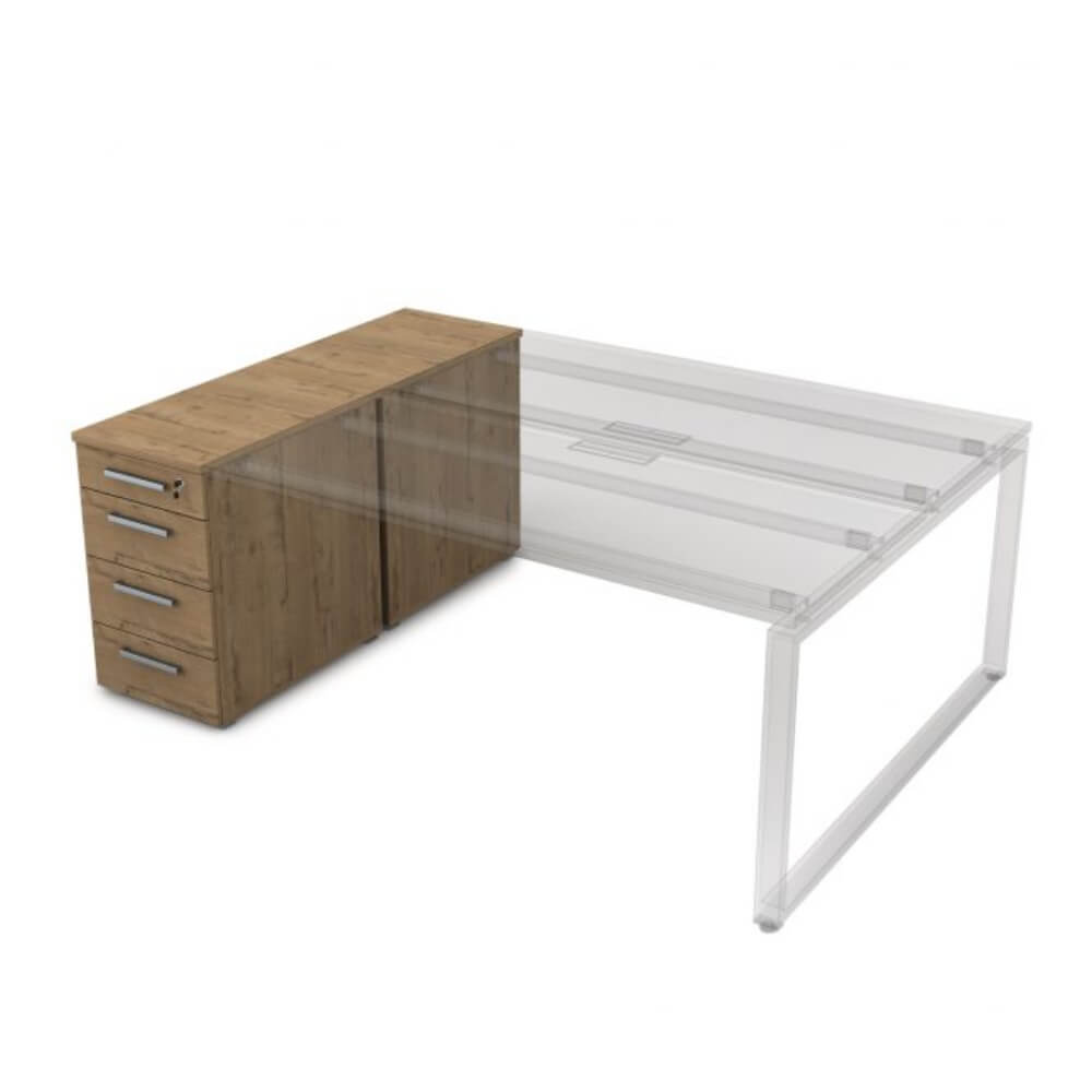 Тумба приставная 4 ящ. 1635x450x750 (общий топ) (Teakwood, 1635x450x750)