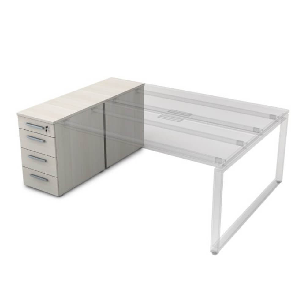 Тумба приставная 4 ящ. 1635x450x750 (общий топ) (Ivory, 1635x450x750)