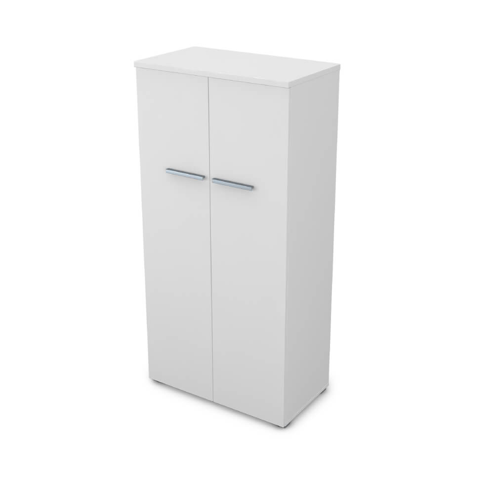 Шкаф средний закрытый 4 ур. 800x450x1645 ЛДСП  (Белый Премиум, 800x450x1645, Задняя стенка шкафа: ЛДСП)