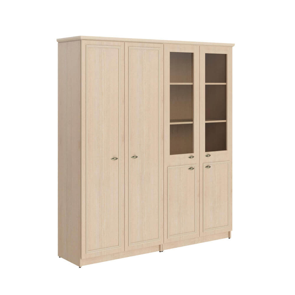 Шкаф комбинированный 2-х секционный с гардеробом 1808x466x2023 (Бук Тиара, 1808x466x2023, тонированная бронза)