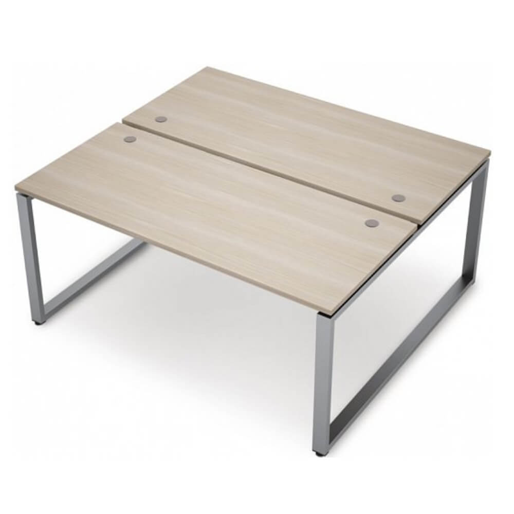 Бенч-система 2 раб. места на О-обр. м/к 1200x1635x750 (Шамони Светлый/алюминий матовый, 1200x1635x750)