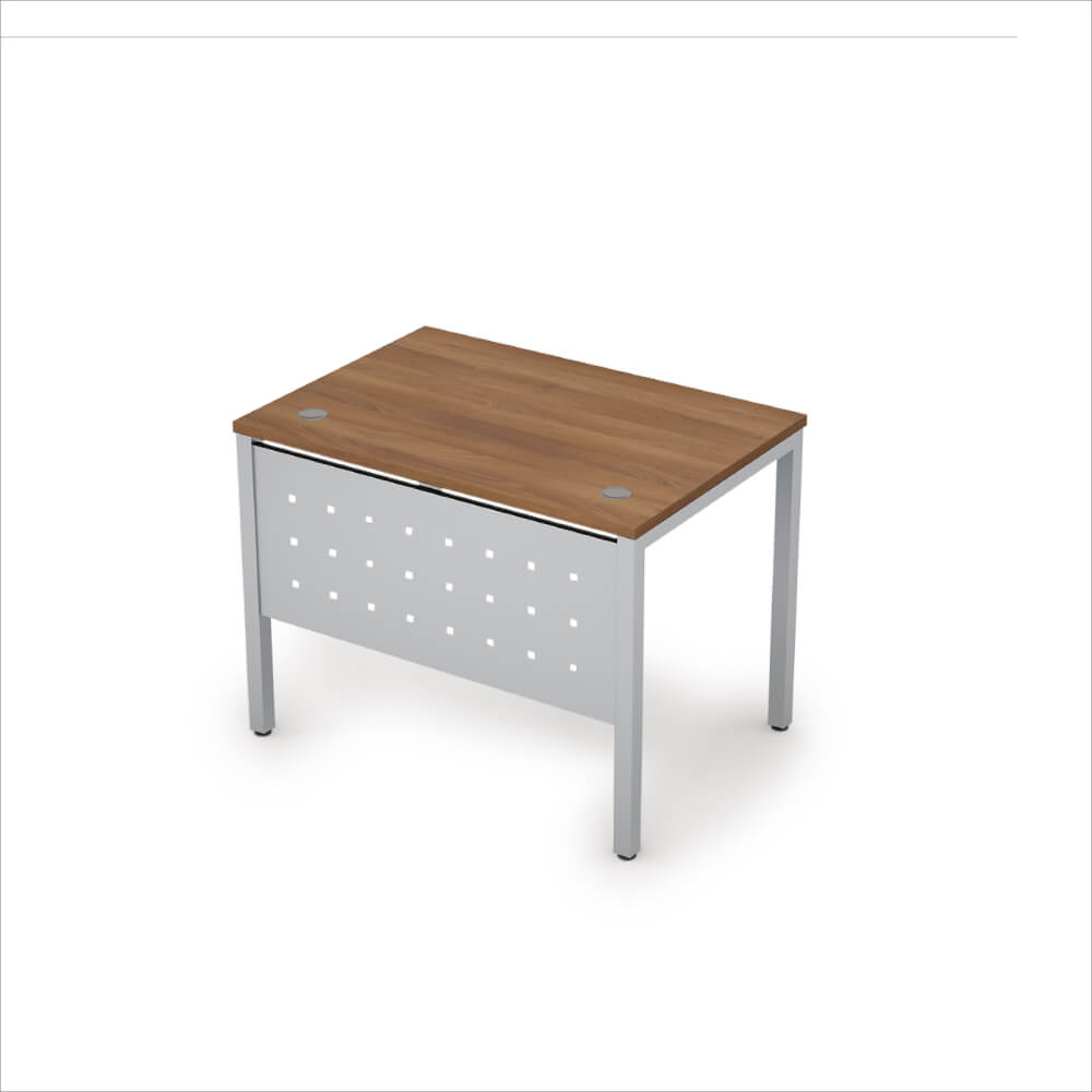 Стол рабочий с экраном из металла 1000x700x750 (Шамони Тёмный/алюминий матовый, 1000x700x750)