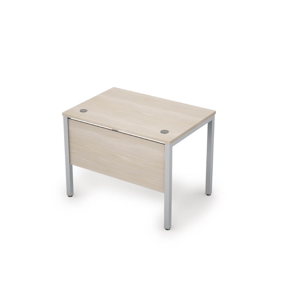 Стол рабочий с экраном из ЛДСП 1000x600x750 (Шамони Светлый/алюминий матовый, 1000x600x750)