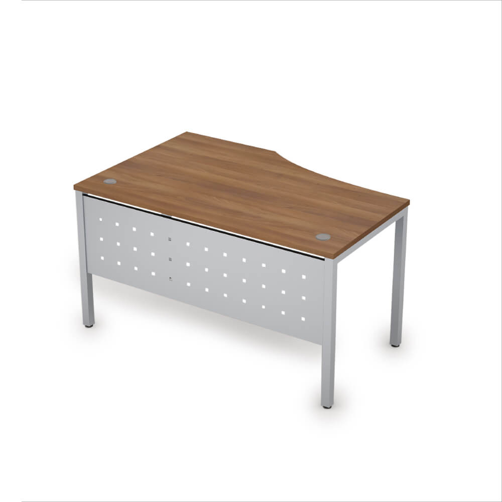 Стол эргоном. правый с экраном из металла 1400x900x750 (Шамони Тёмный/алюминий матовый, 1400x900x750)