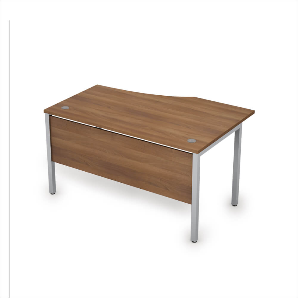 Стол эргоном. левый с экраном из ЛДСП 1400x900x750 (Шамони Тёмный/алюминий матовый, 1400x900x750)