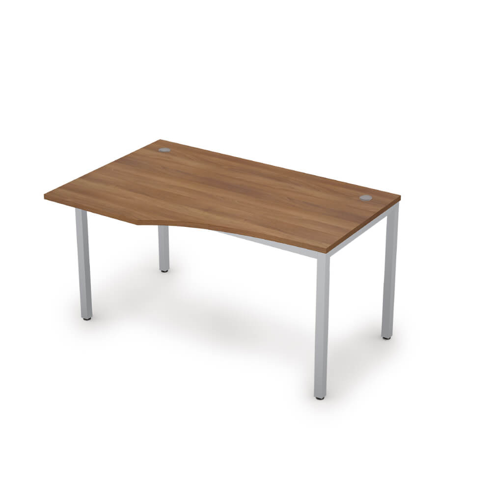 Стол криволинейный левый 1400x900x750 (Шамони Тёмный/алюминий матовый, 1400x900x750)