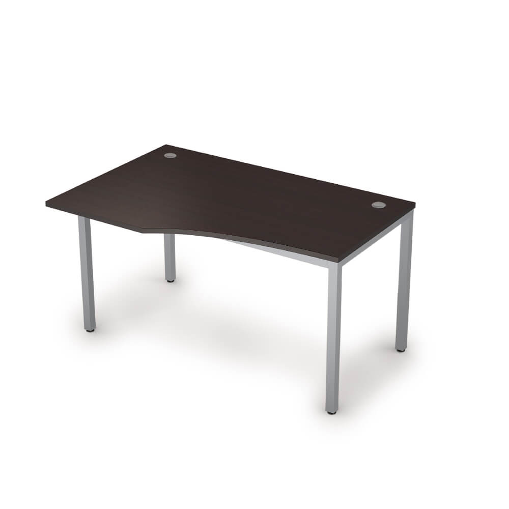 Стол криволинейный левый 1400x900x750 (Венге/алюминий матовый, 1400x900x750)