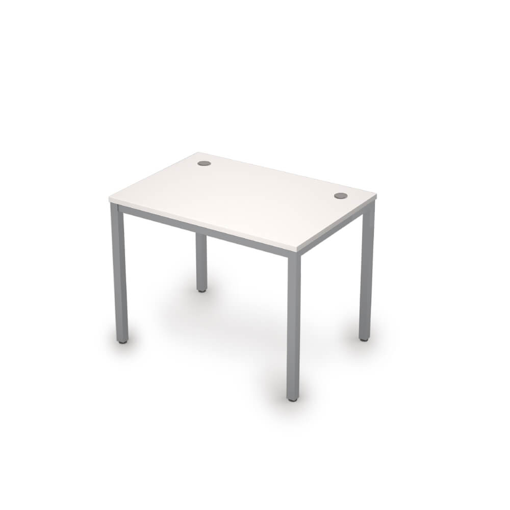 Стол рабочий 1000x600x750 (Белый/алюминий матовый, 1000x600x750)