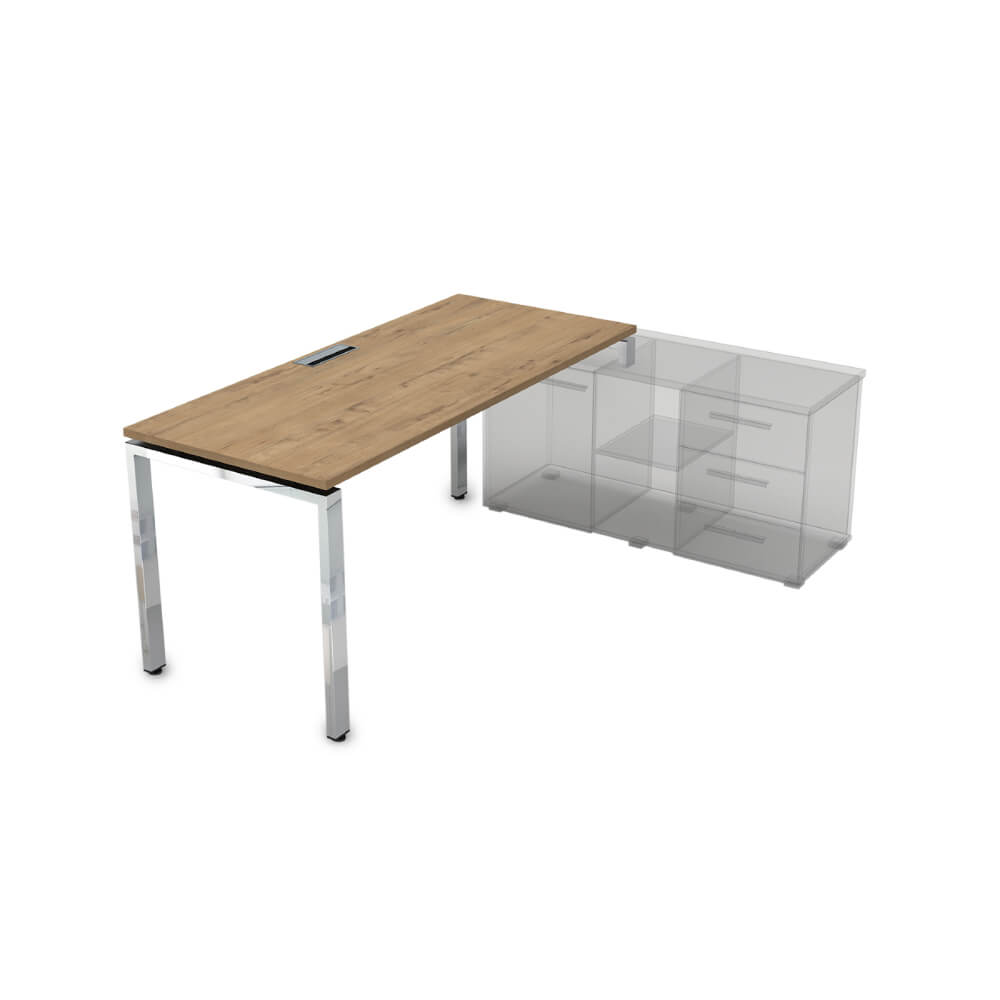 Стол рабочий правый на П-обр. м/к. 1800x900x750 (Teakwood/металл глянец, 1800x900x750)