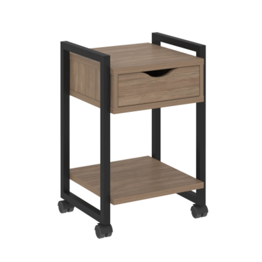 Тумба мобильная открытая 500x450x767 (Дуб Аризона/чёрный, 500x460x767)