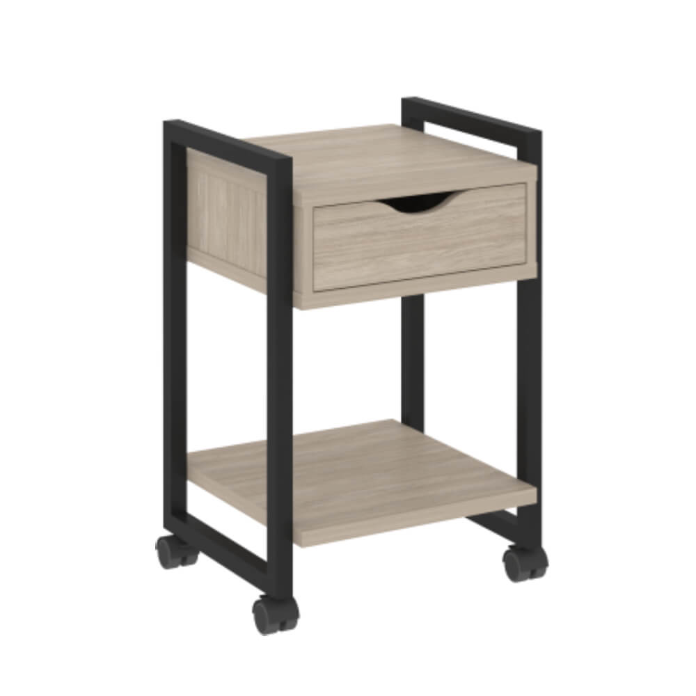 Тумба мобильная открытая 500x450x767 (Дуб Аттик/чёрный, 500x460x767)