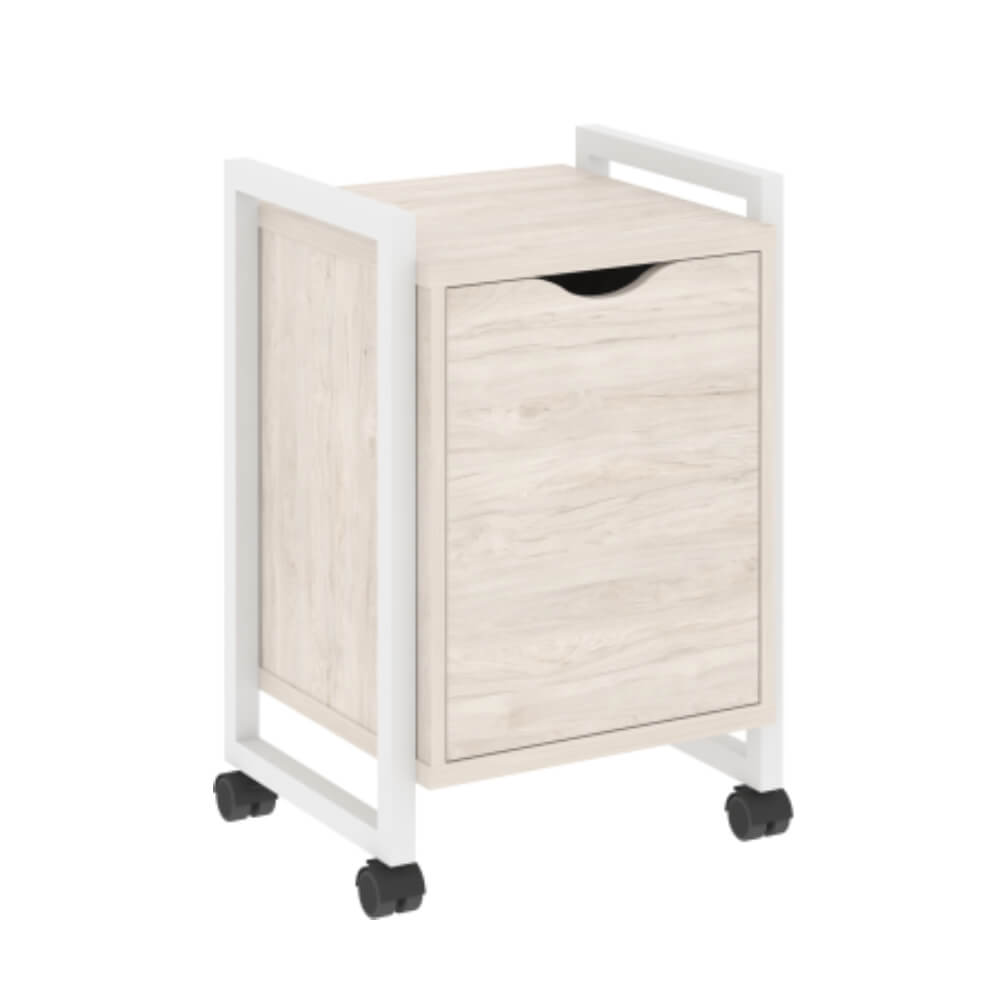 Тумба мобильная закрытая  500x460x767 (Денвер Светлый/белый, 500x460x767)