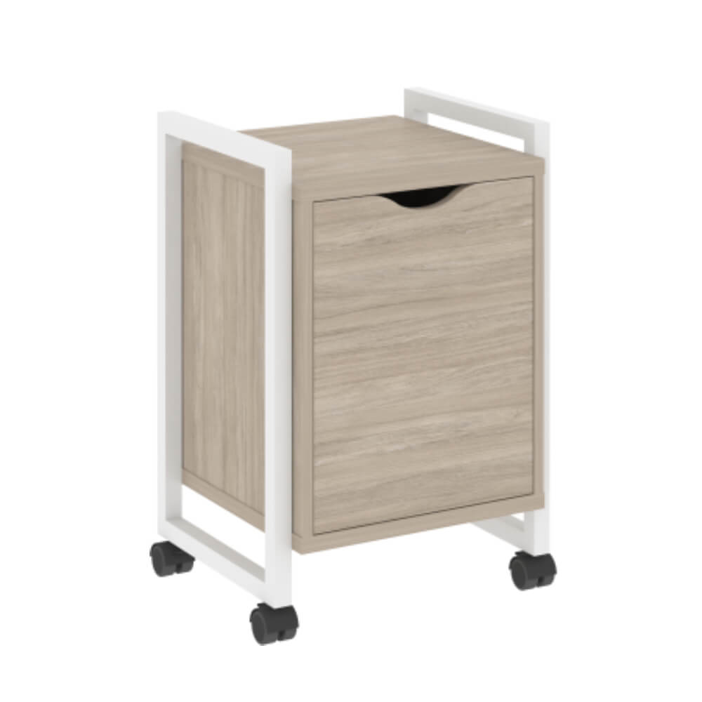 Тумба мобильная закрытая  500x460x767 (Дуб Аттик/белый, 500x460x767)